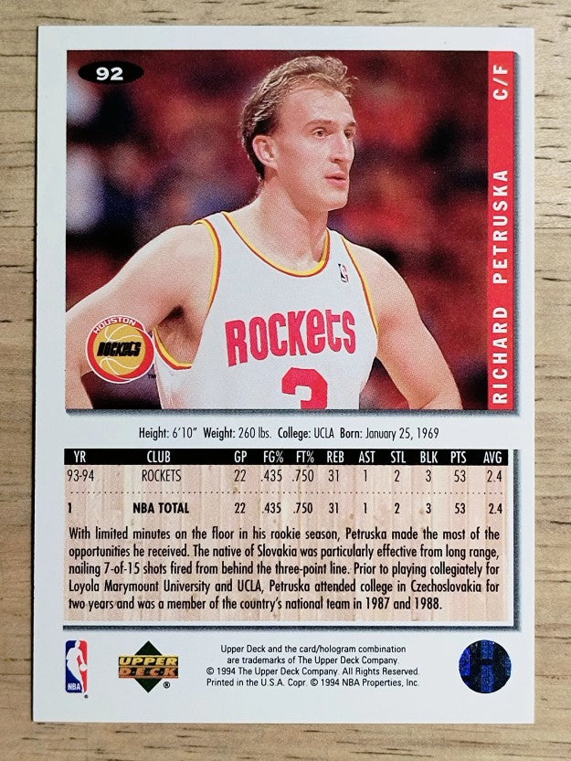 1994-95 Collector's Choice #92 Richard Petruska