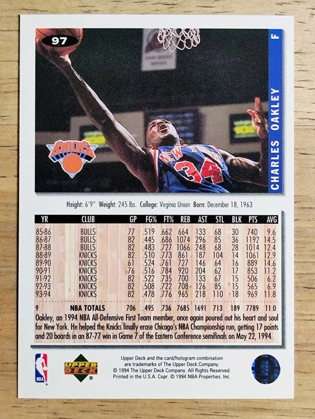 1994-95 Collector's Choice #97 Charles Oakley
