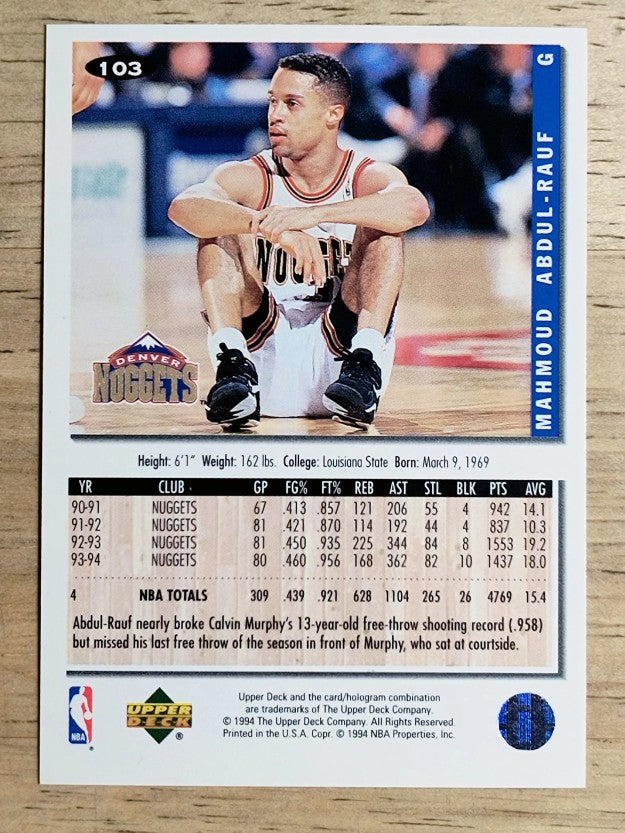 1994-95 Collector's Choice #103 Mahmoud Abdul-Rauf