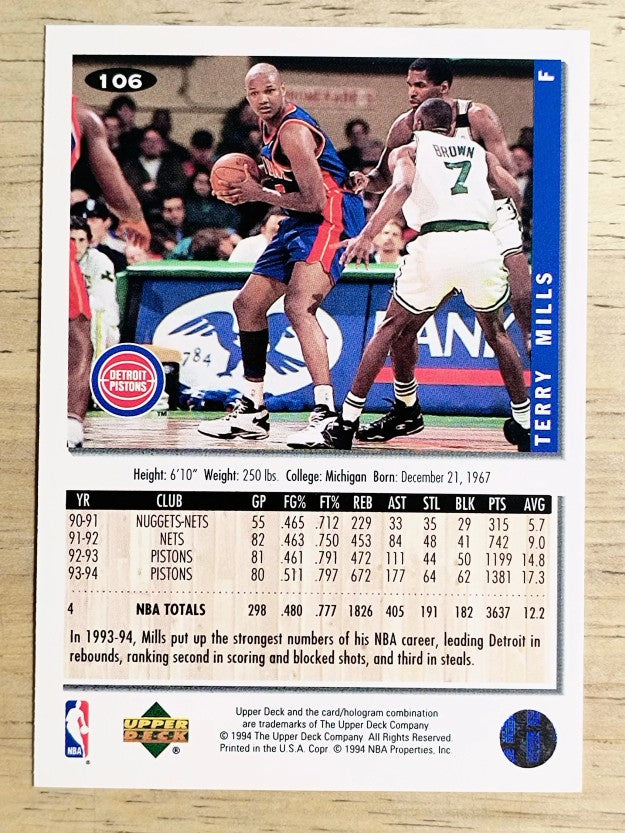 1994-95 Collector's Choice #106 Terry Mills