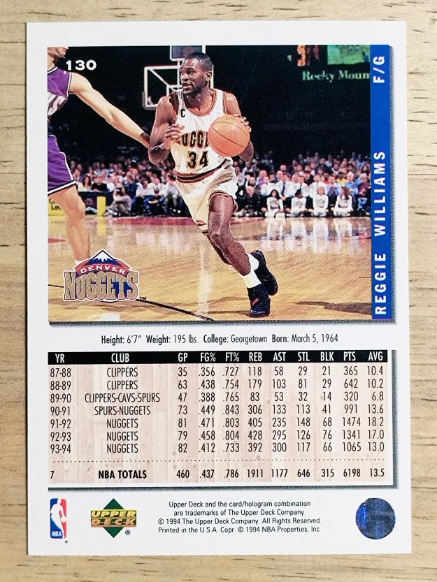 1994-95 Collector's Choice #130 Reggie Williams