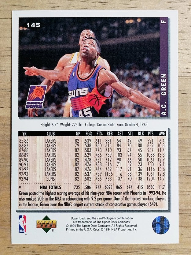 1994-95 Collector's Choice #145 A.C. Green