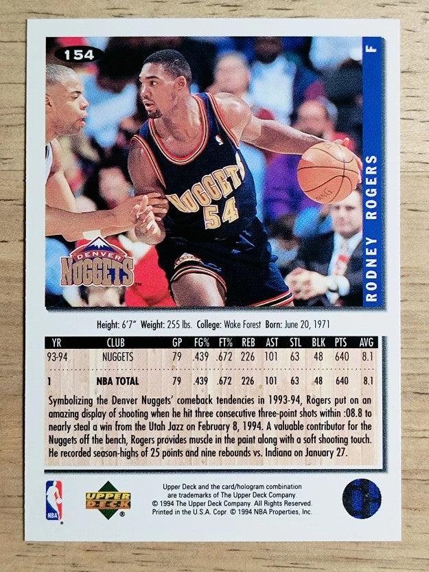 1994-95 Collector's Choice #154 Rodney Rogers