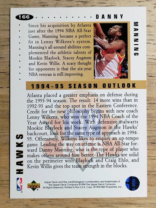 1994-95 Collector's Choice #166 Danny Manning TO