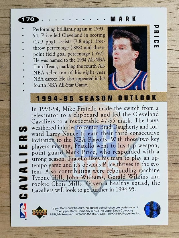 1994-95 Collector's Choice #170 Mark Price TO