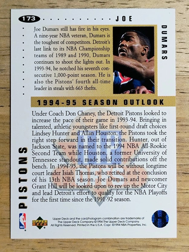 1994-95 Collector's Choice #173 Joe Dumars TO