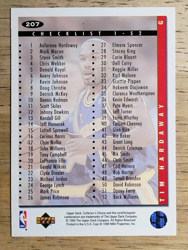1994-95 Collector's Choice #207 Tim Hardaway CL