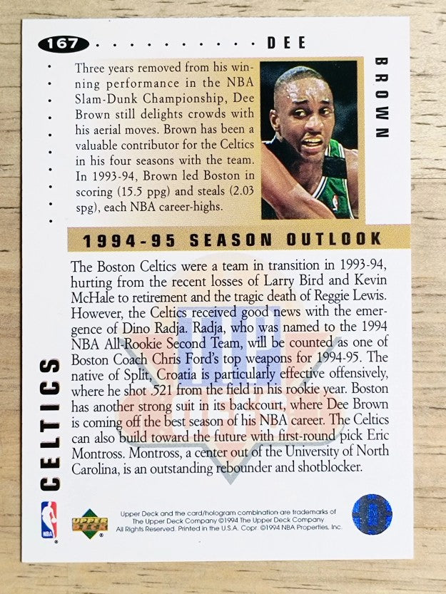 1994-95 Collector's Choice Silver Signature #167 Dee Brown TO