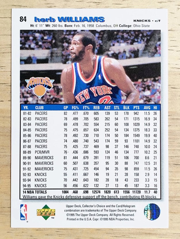 1995-96 Collector's Choice #84 Herb Williams