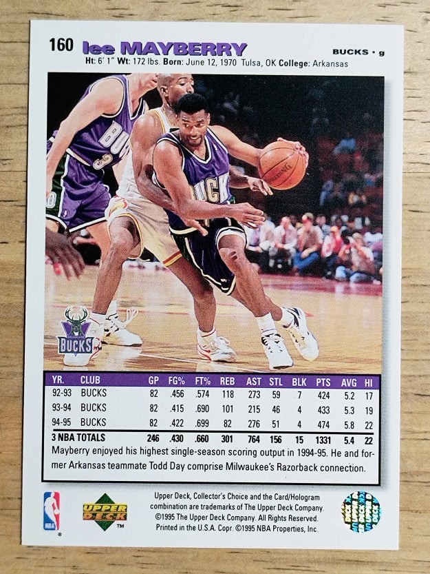 1995-96 Collector's Choice #160 Lee Mayberry