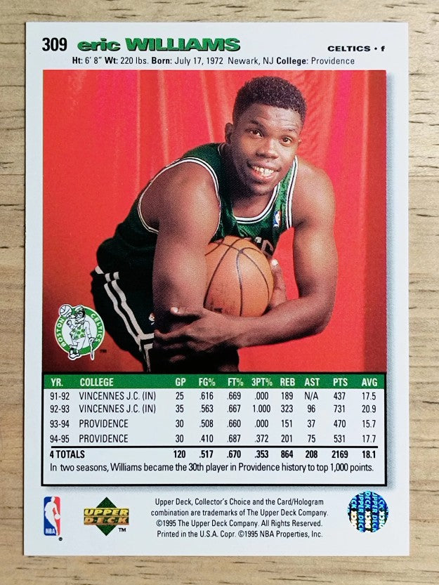 1995-96 Collector's Choice #309 Eric Williams RC