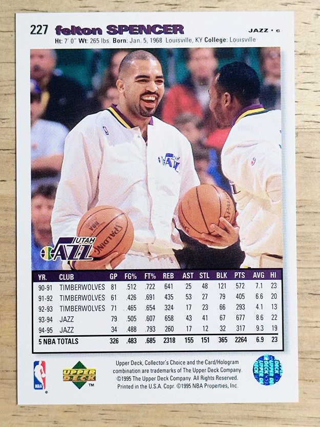 1995-96 Collector's Choice Player's Club #227 Felton Spencer