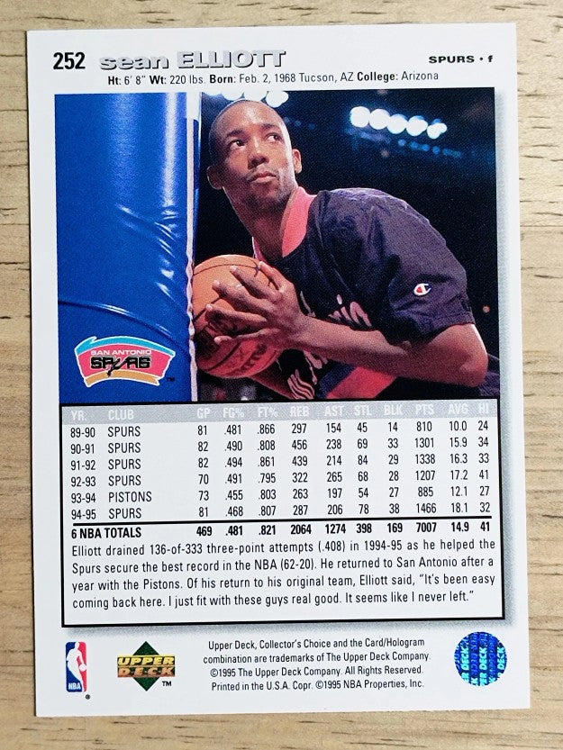 1995-96 Collector's Choice Player's Club #252 Sean Elliott