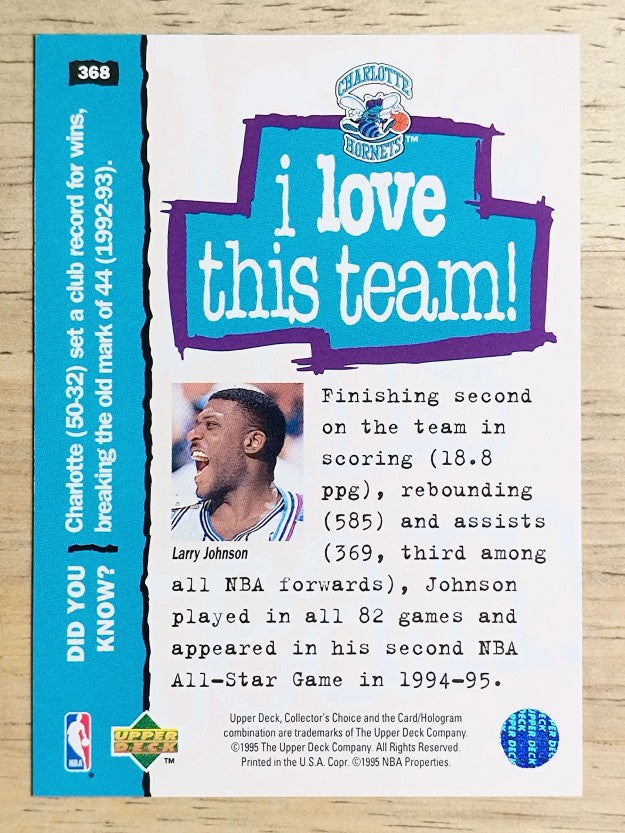 1995-96 Collector's Choice Player's Club #368 Larry Johnson LOVE