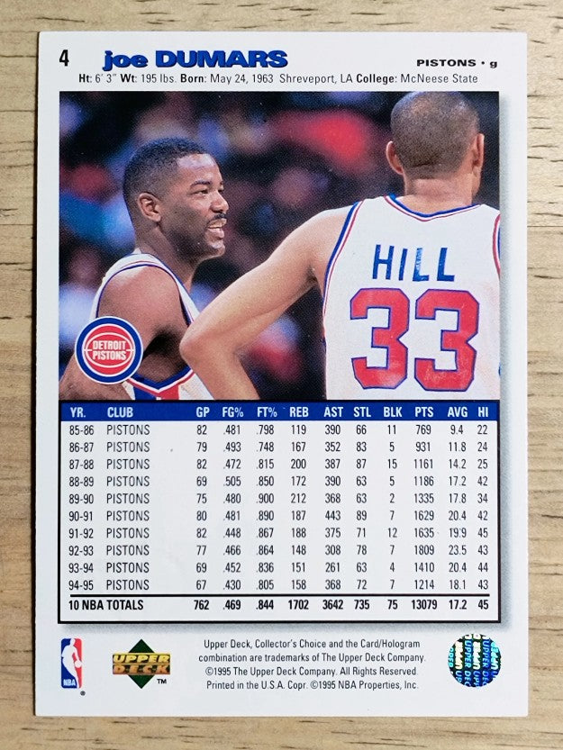 1995-96 Collector's Choice Player's Club Platinum #4 Joe Dumars (EXMT)