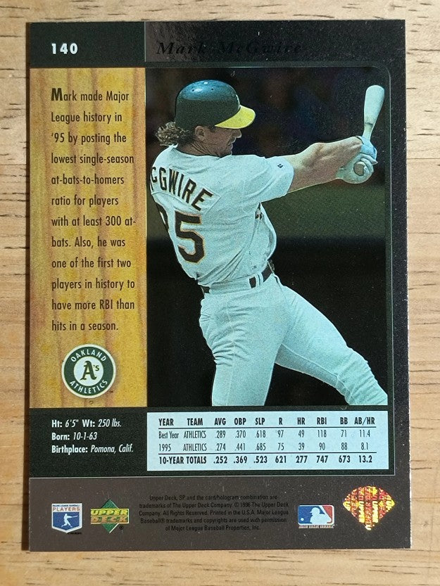 1996 SP #140 Mark McGwire