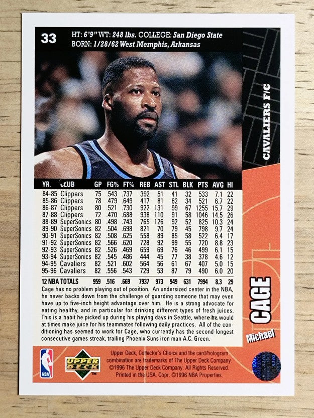 1996-97 Collector's Choice #33 Michael Cage