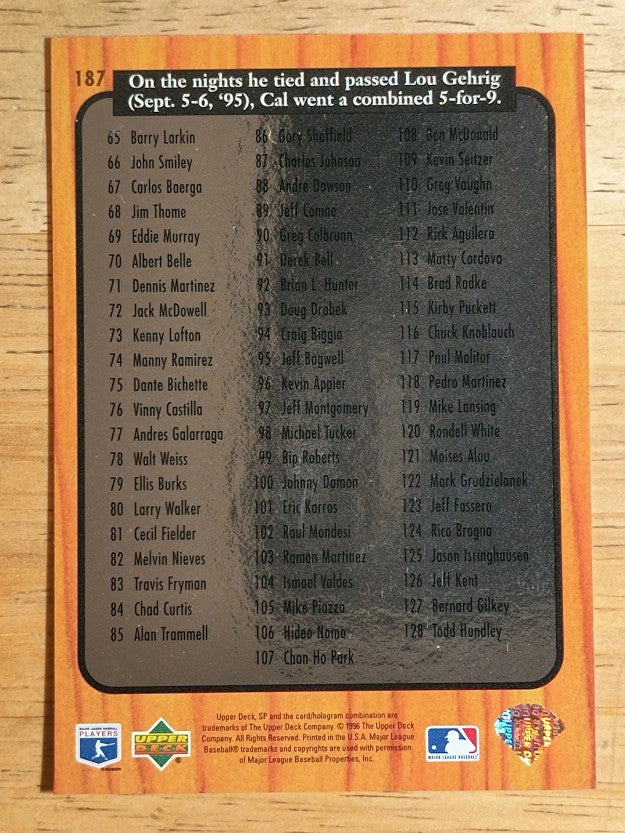 1996 SP #187 Cal Ripken CL