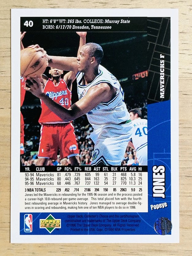 1996-97 Collector's Choice #40 Popeye Jones