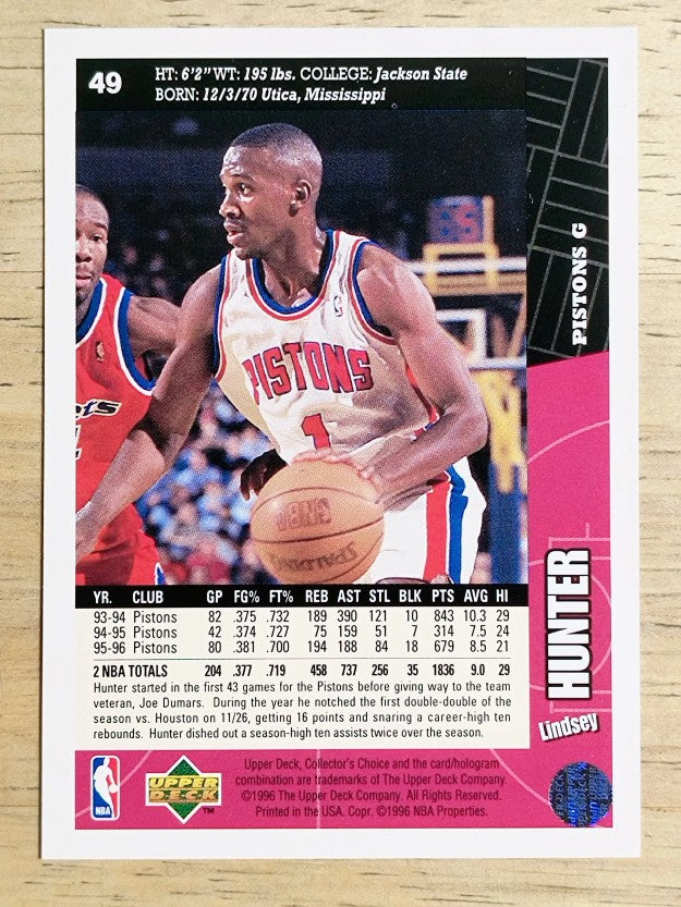 1996-97 Collector's Choice #49 Lindsey Hunter
