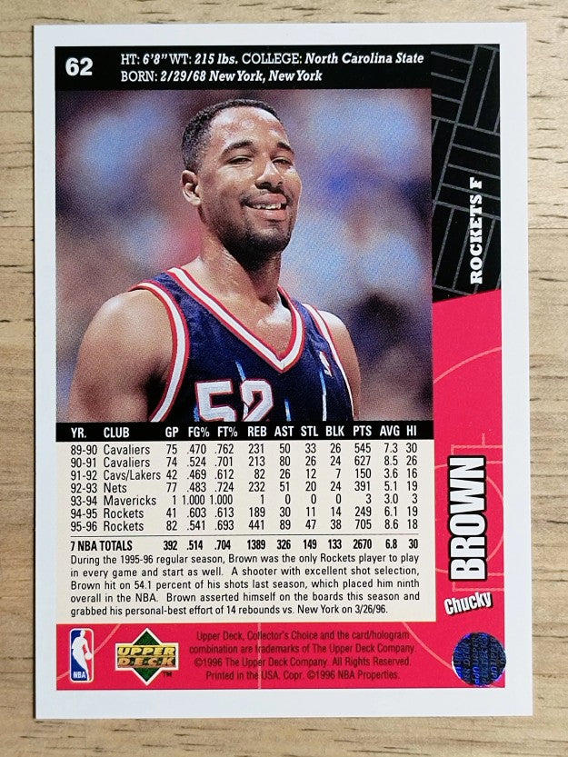 1996-97 Collector's Choice #62 Chucky Brown