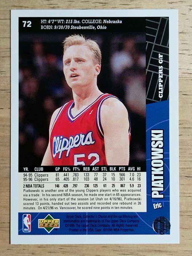 1996-97 Collector's Choice #72 Eric Piatkowski