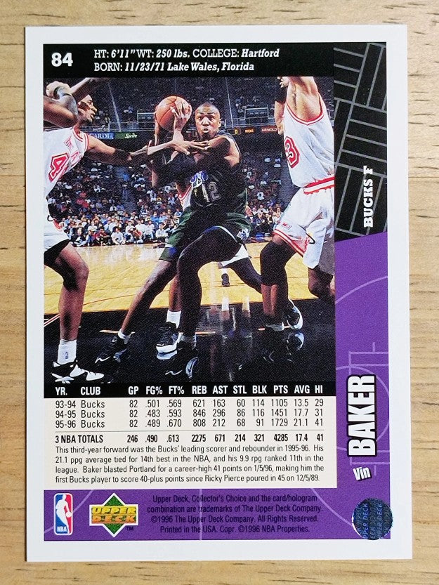 1996-97 Collector's Choice #84 Vin Baker