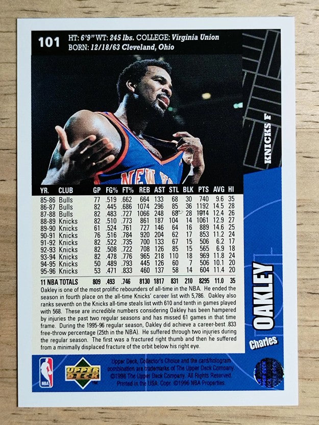 1996-97 Collector's Choice #101 Charles Oakley