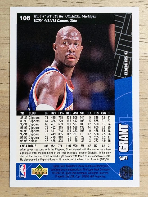 1996-97 Collector's Choice #106 Gary Grant