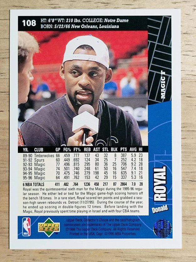 1996-97 Collector's Choice #108 Donald Royal