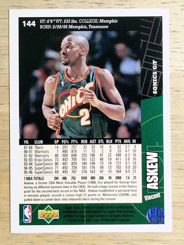 1996-97 Collector's Choice #144 Vincent Askew