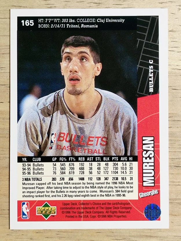 1996-97 Collector's Choice #165 Gheorghe Muresan