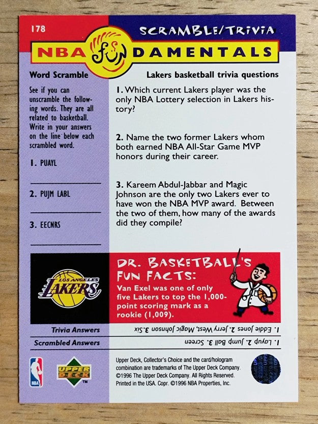 1996-97 Collector's Choice #178 Nick Van Exel FUND