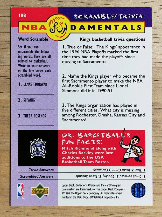 1996-97 Collector's Choice #188 Mitch Richmond FUND