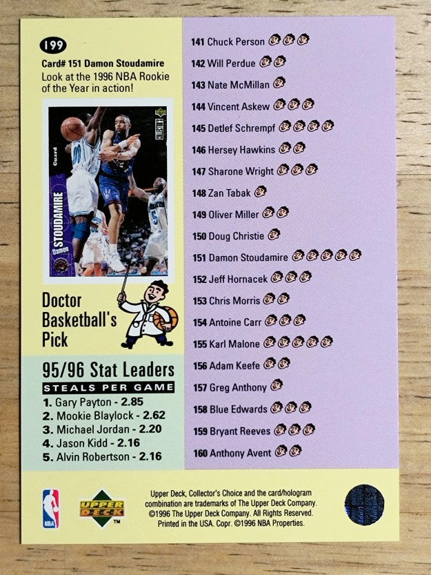 1996-97 Collector's Choice #199 Damon Stoudamire/Avery Johnson CL