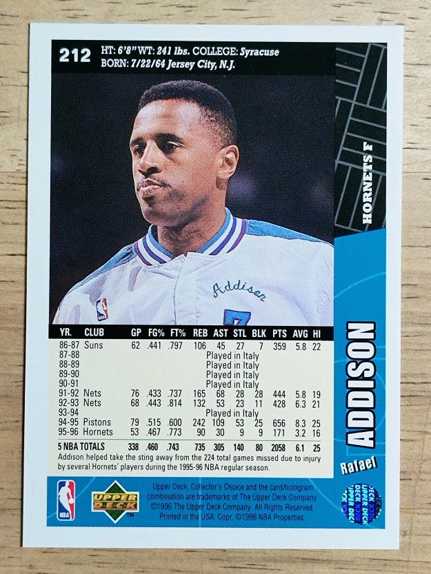 1996-97 Collector's Choice #212 Rafael Addison
