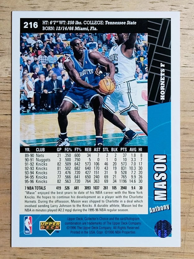 1996-97 Collector's Choice #216 Anthony Mason