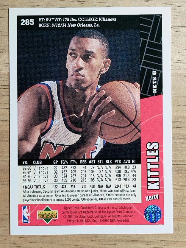 1996-97 Collector's Choice #285 Kerry Kittles RC