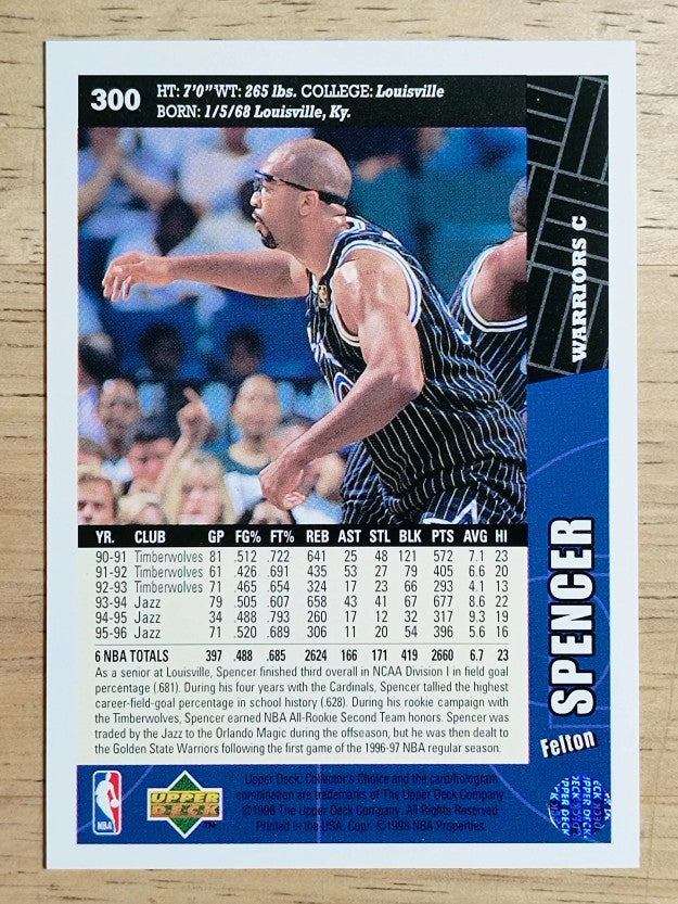 1996-97 Collector's Choice #300 Felton Spencer