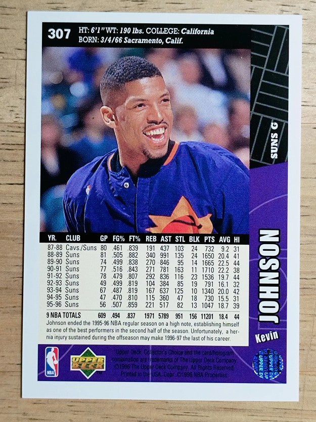 1996-97 Collector's Choice #307 Kevin Johnson