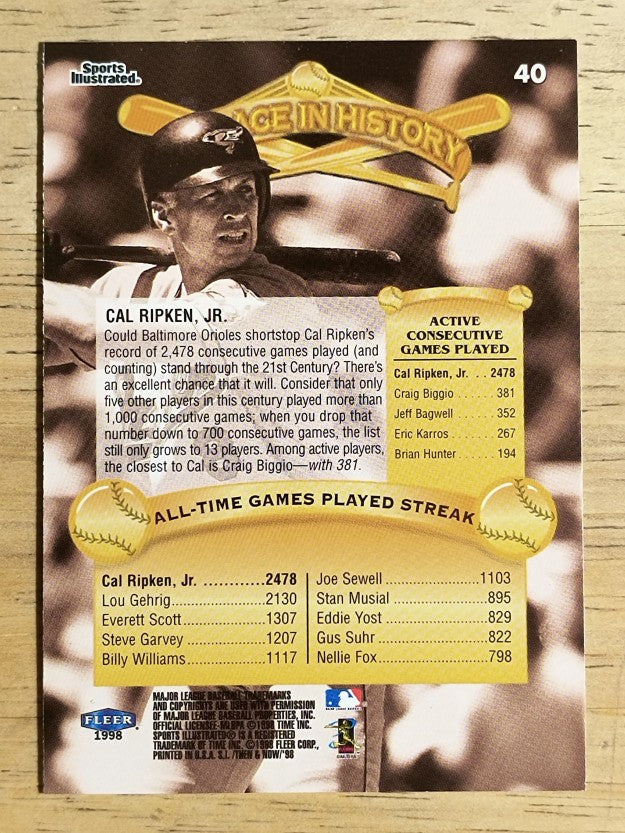 1998 Sports Illustrated Then and Now #40 Cal Ripken HIST