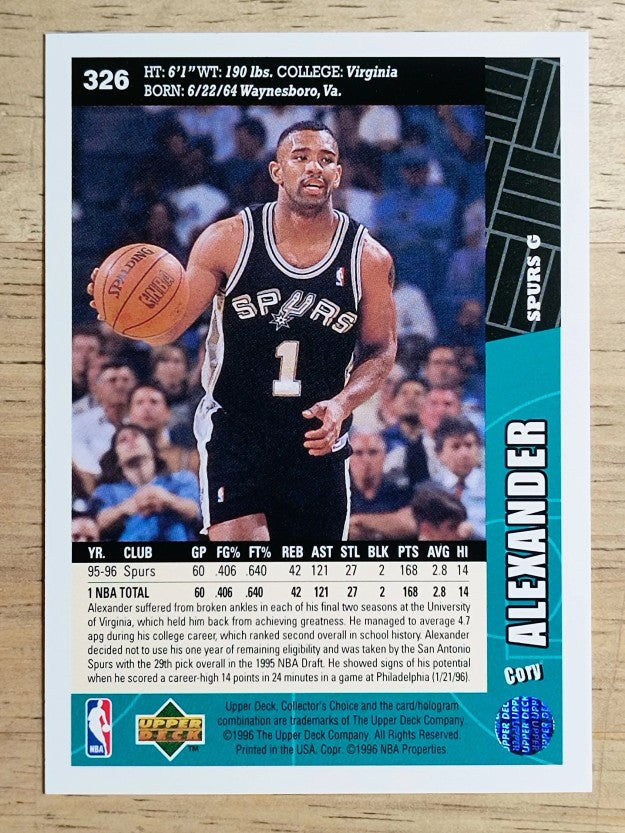 1996-97 Collector's Choice #326 Cory Alexander