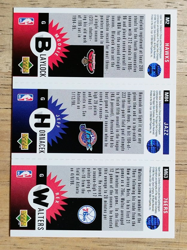 1996-97 Collector's Choice Mini-Cards #M2 Walters/Jeff Hornacek/Mookie Blaylock