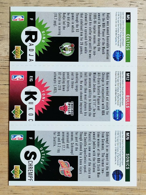 1996-97 Collector's Choice Mini-Cards #M5 Detlef Schrempf/Toni Kukoc/Dino Radja