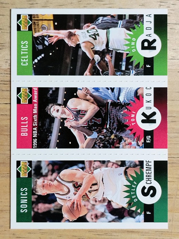 1996-97 Collector's Choice Mini-Cards #M5 Detlef Schrempf/Toni Kukoc/Dino Radja