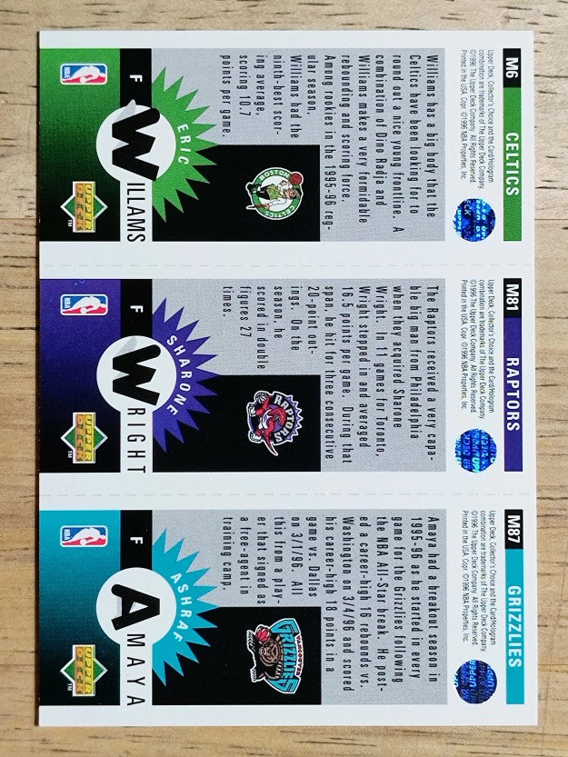 1996-97 Collector's Choice Mini-Cards #M6 Ashraf Amaya/Sharone Wright/Williams
