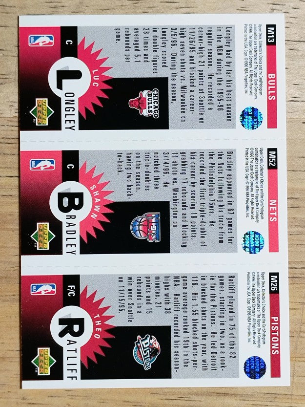 1996-97 Collector's Choice Mini-Cards #M13 Ratliff/Shawn Bradley/Luc Longley