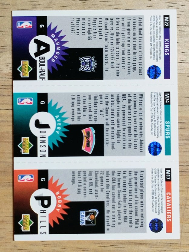 1996-97 Collector's Choice Mini-Cards #M22 Bobby Phills/Avery Johnson/Abdul-Rauf