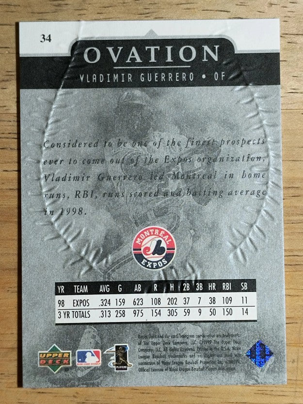 1999 Upper Deck Ovation #34 Vladimir Guerrero