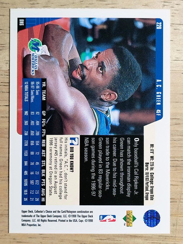 1997-98 Collector's Choice #228 A.C. Green